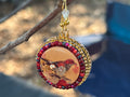 Vintage Cranberry accented Thrush Earrings