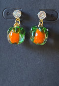 Lamp work Glass Pumpkin Studs