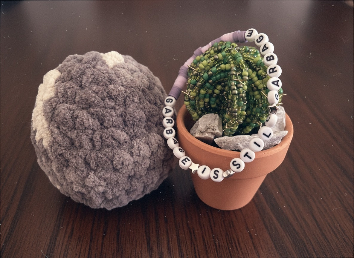 Small Crochet Rock with Bracelet
